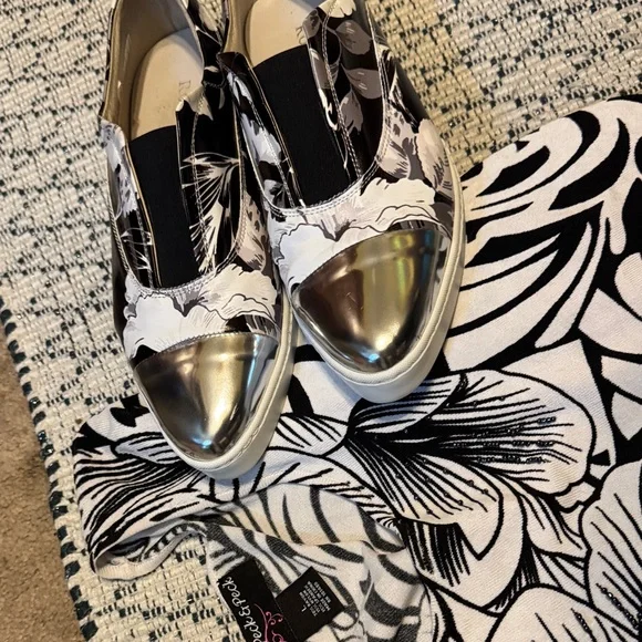 Ron White Black and Silver Floral Women's Sneakers - Picture 8 of 9